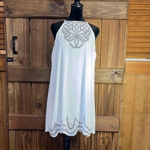Crystal Doll size Large sleeveless white halter style dress